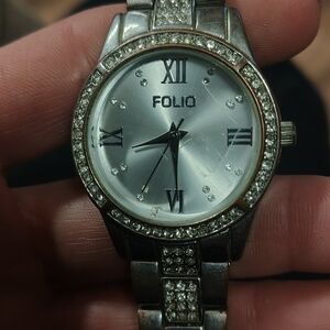 Silver Women's Watch with Crystal Accents